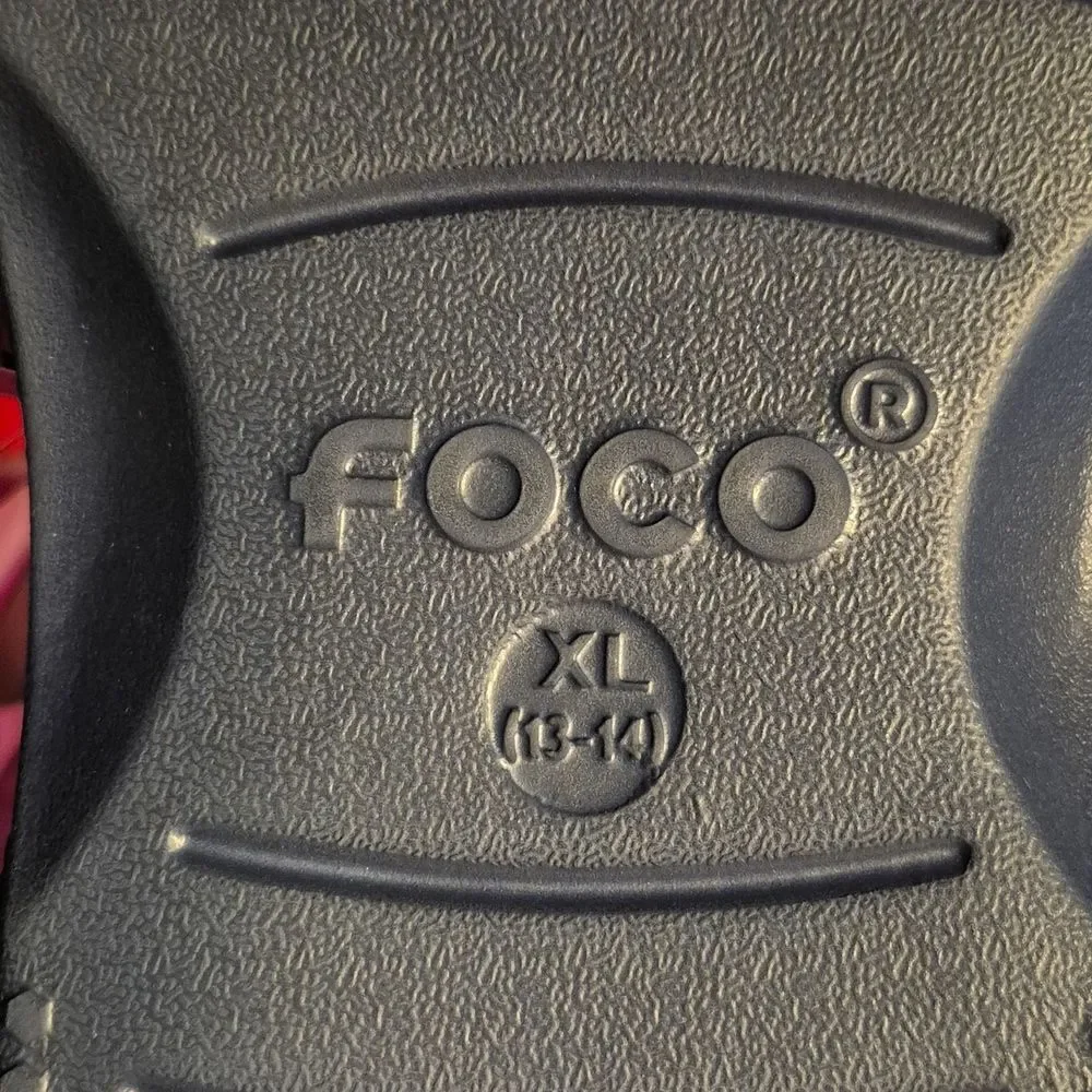 FOCO Men's XL 13-14 Navy Denver Broncos Sunny Day Clogs - New